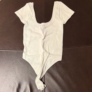 White Ribbed One Piece